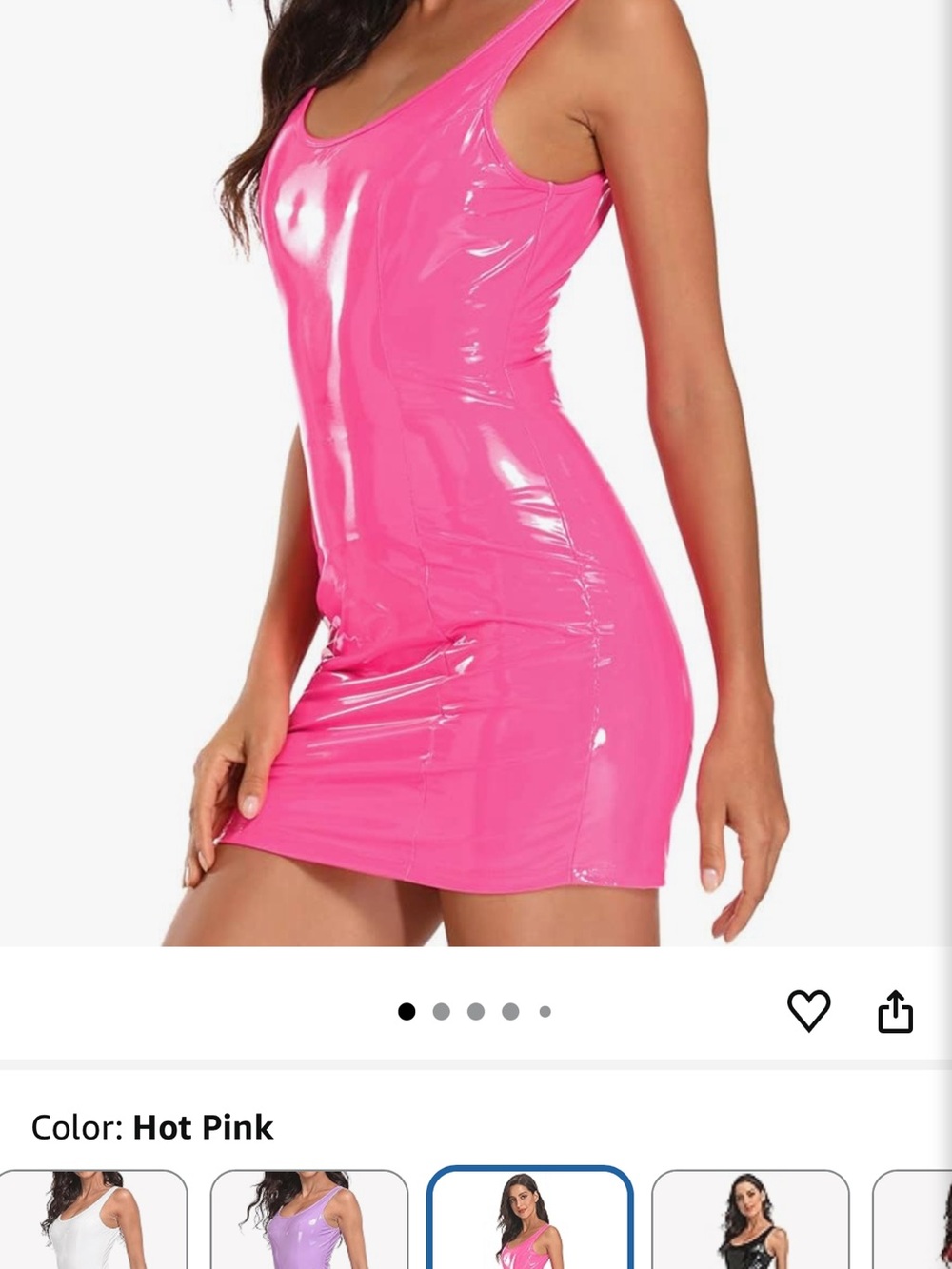 Hot Pink Patent Bodycon Mini Dress